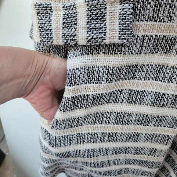 Zara | Grey Striped Coat Size Medium - Picture 4 of 7